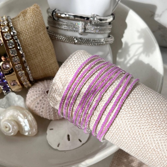 Dragon Fruit Bracelet set of 10- Park Lane Lavender Micro Crystals - Picture 2 of 7